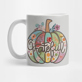 Grateful Pumpkin Fall Flower Country Hippie Art Mug